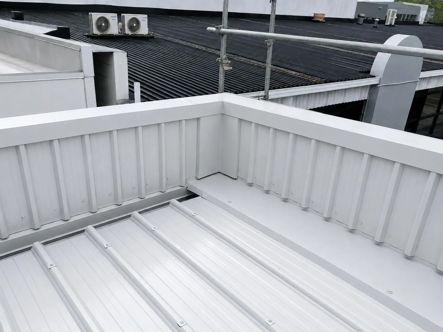 Residential roofing project, aerial view, Auckland